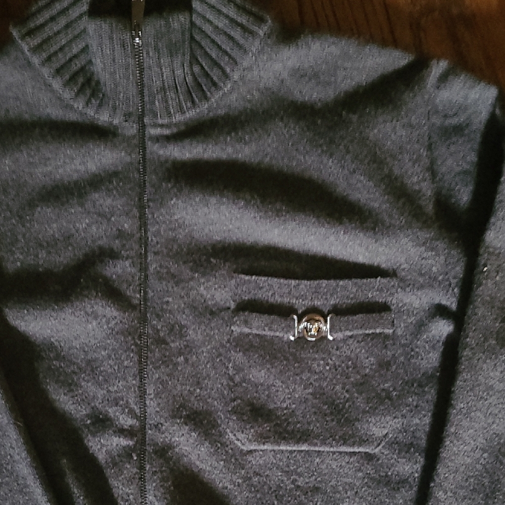 Men's Black Sweater with Zipper